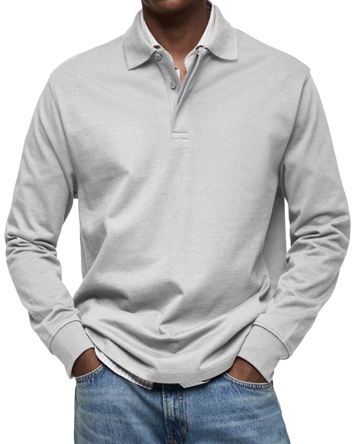 Olivier - Men's Luxury Long Sleeve Polo Shirt