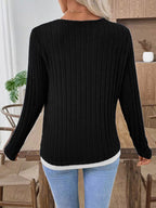 Kalivianne - Long Sleeve Ribbed Winter T-Shirt
