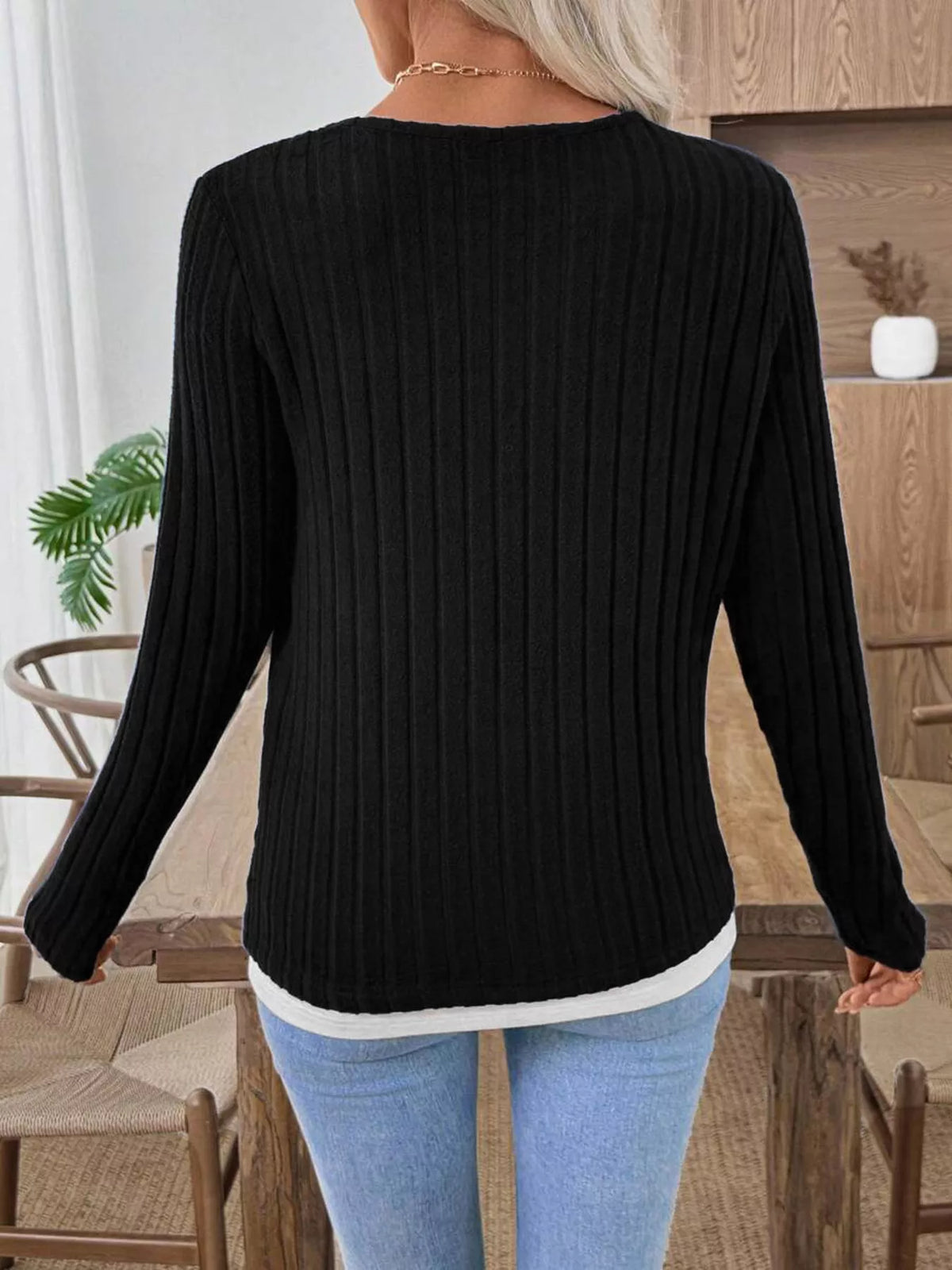 Kalivianne - Long Sleeve Ribbed Winter T-Shirt