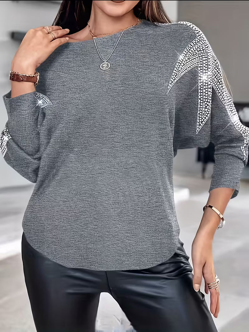 Doralissea - Elegant Long-Sleeved Sweater with Star Print
