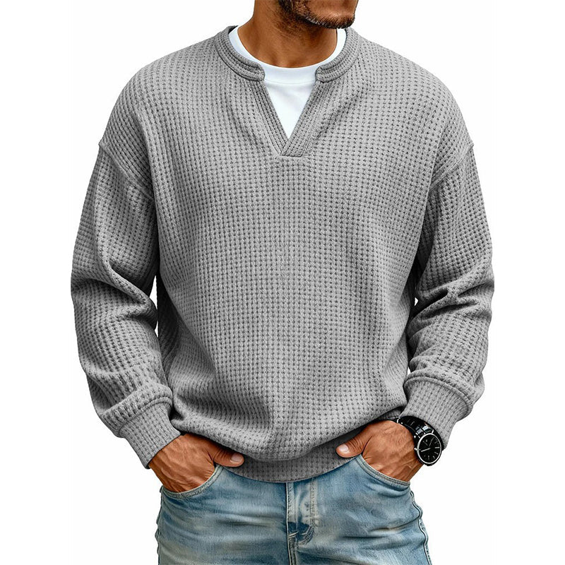 Brookfield™ | Classic Waffle-Knit Layered Long Sleeve Shirt
