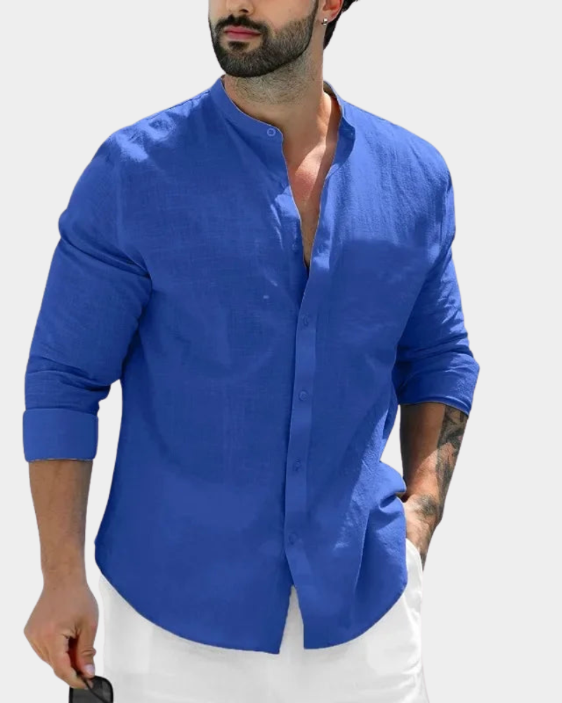 Chad | Long Sleeve Shirt with Mandarin Collar