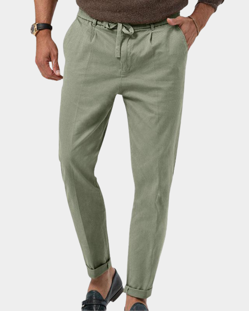 Cormac | Pleated Trousers with Turn Up Cuffs