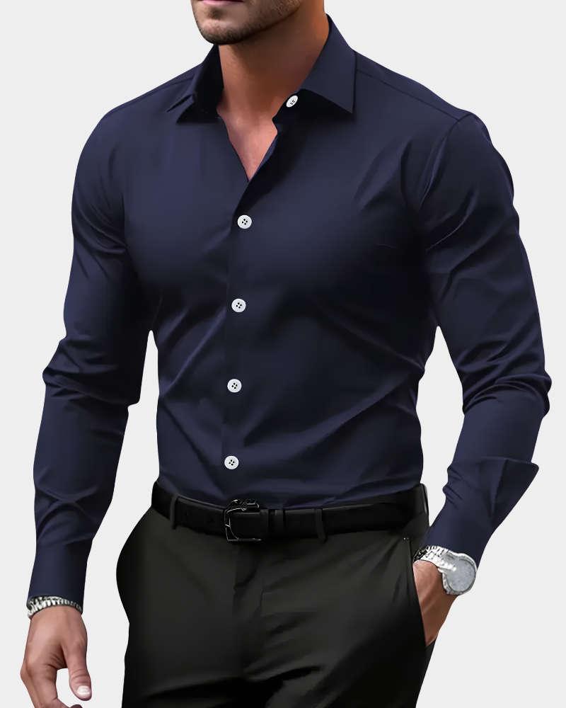 Desmond | Slim Fit Dress Shirt with Spread Collar