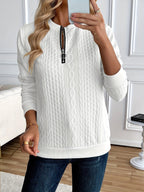 Brookfield™ | Elegant Textured Zip-Up Sweatshirt