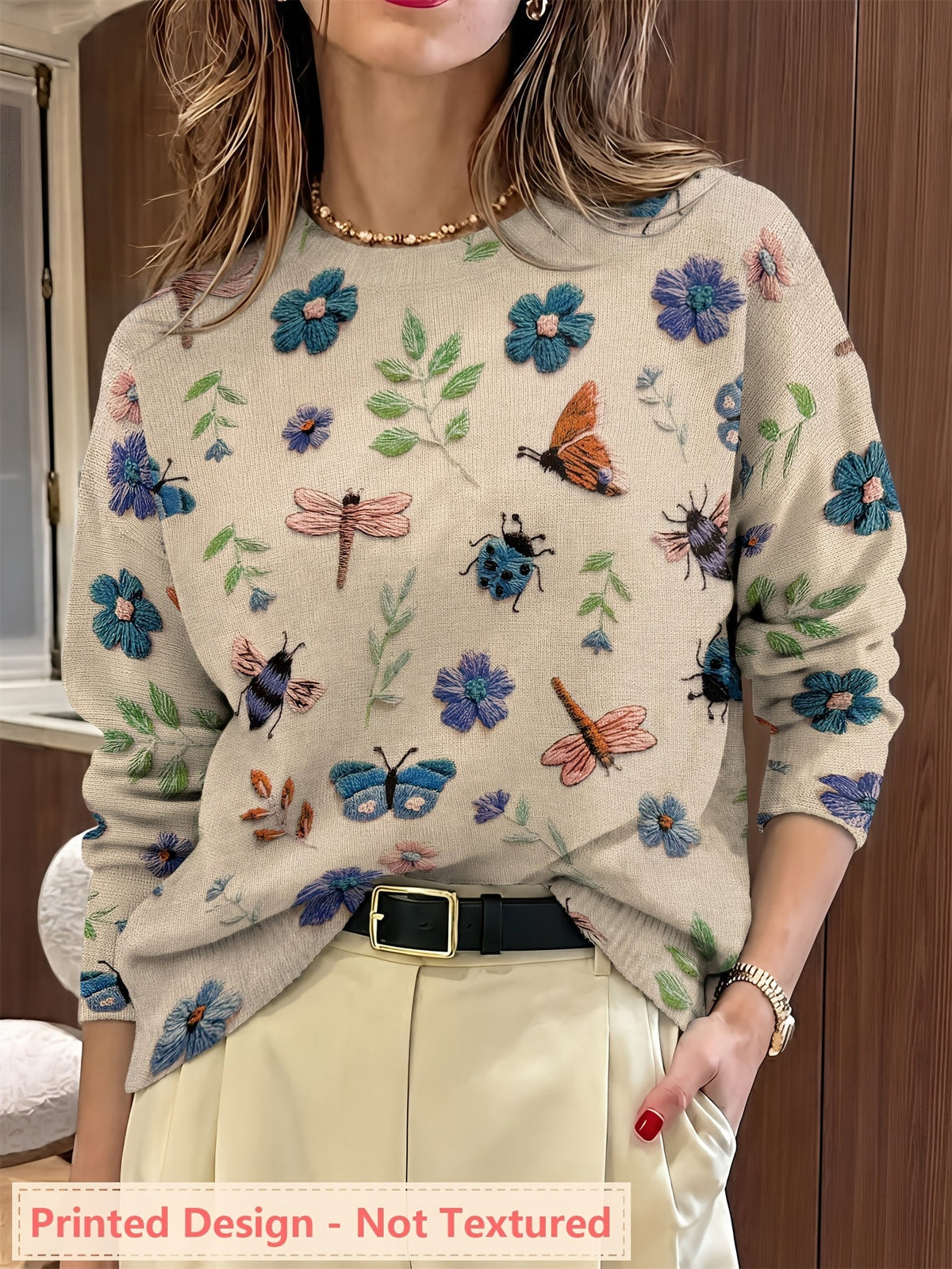 Fiorika - Elegant Nature Embroidered Sweater