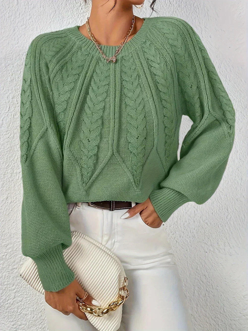 Cezanne - Women's Thick Puff Sleeve Sweater
