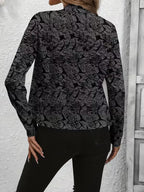Mylène - Women's Floral Structured Collar Long Sleeve Blazer