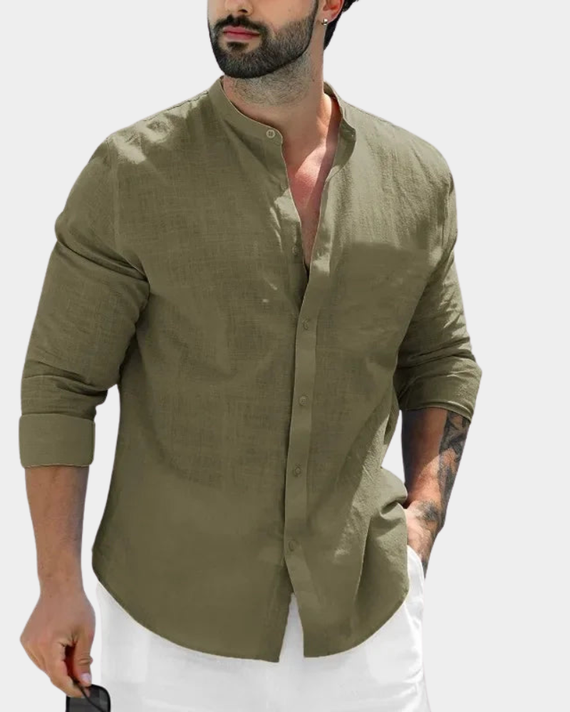 Chad | Long Sleeve Shirt with Mandarin Collar