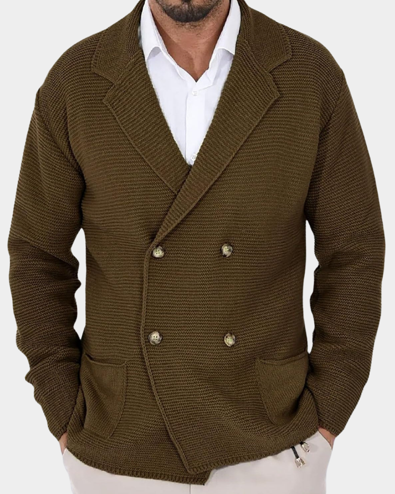 Rupert | Double Breasted Cardigan with Gold Buttons