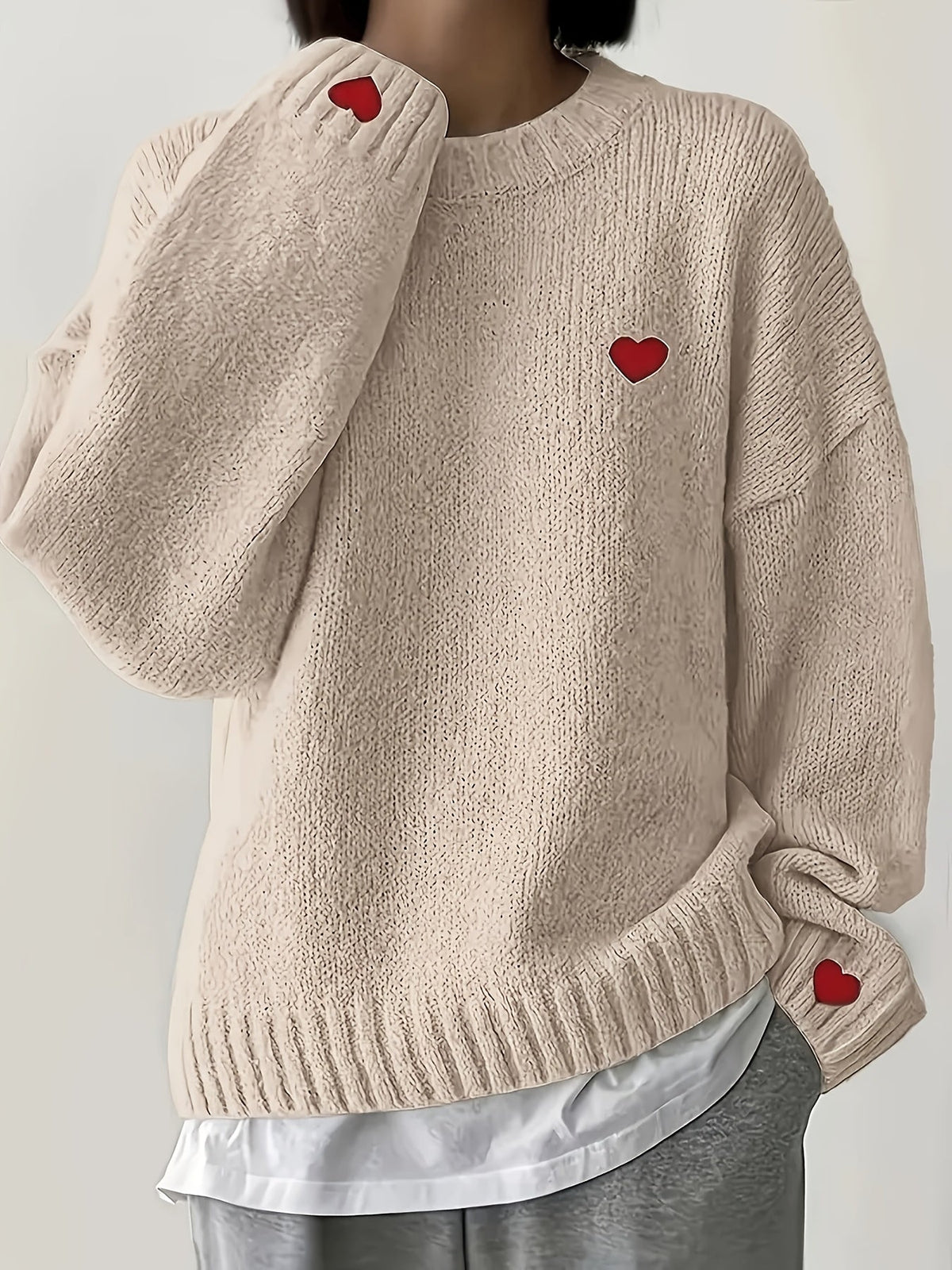 Lunetta - Casual Knit Heart Sweater