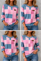 Brisadora - Vintage Blouse with Modern Checkered Pattern
