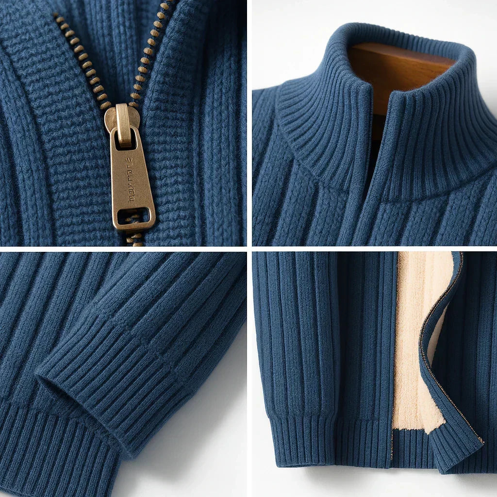 Mathew | Ribbed Cardigan with Fleece Lining