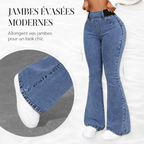Rovindra - Women's High-Waisted Stretch Flared Jeans