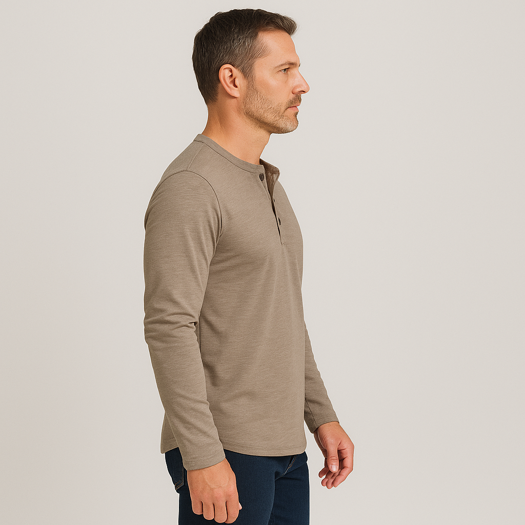 Marlowe | Long Sleeve Shirt with Three Button Placket