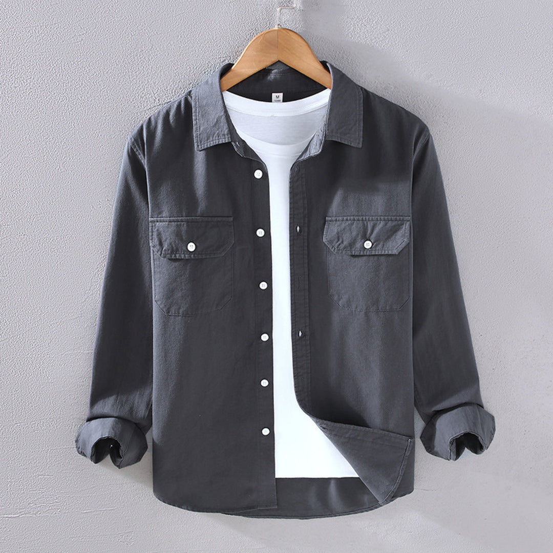 Hollis | Overshirt with Buttoned Cuffs and Drop Hem
