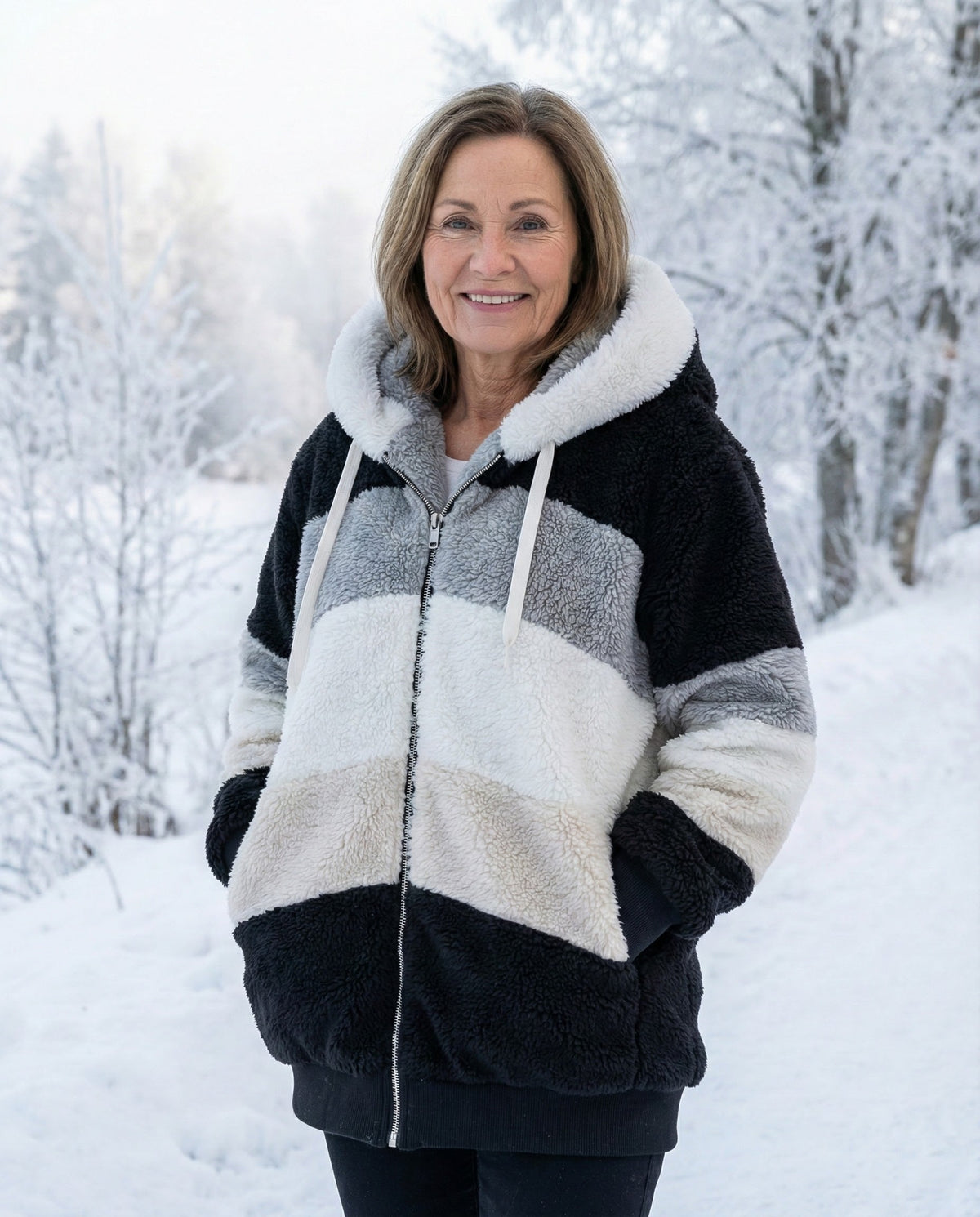 Beverley | Colorblock Plush Jacket