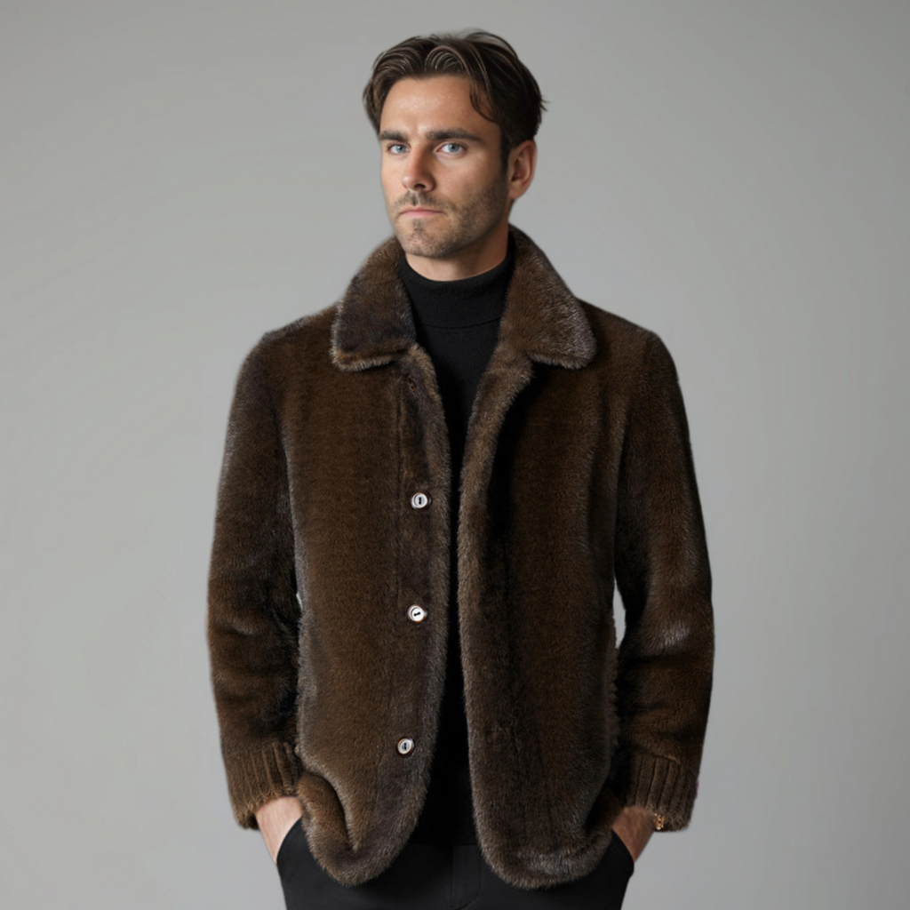 Aldéric - Men's Elegant Faux Fur Parka Coat