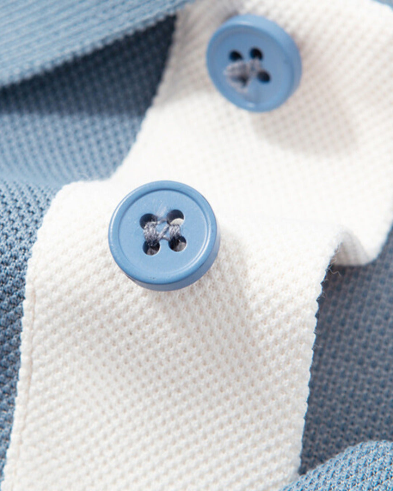 Merrick | Fine Knit Polo Shirt with Contrast Undercollar
