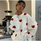Abigail - Heart Pattern Knitted Sweater
