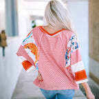 Mirelya - Lightweight Patchwork Batwing Top