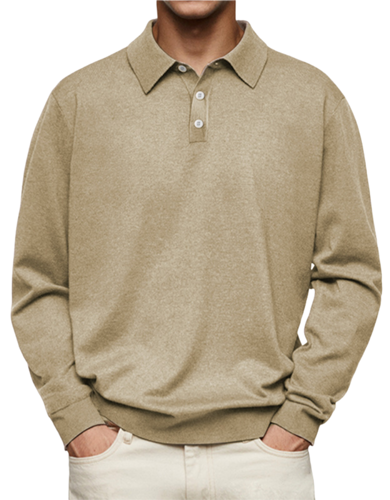 Orion | Long Sleeve Polo Shirt with Button Placket
