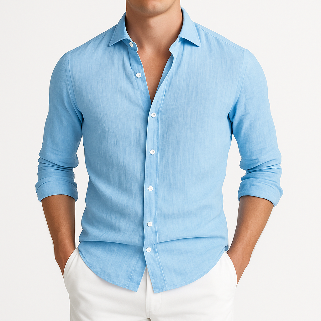 Emerson | Long Sleeve Shirt with Cutaway Collar and Rolled Cuffs