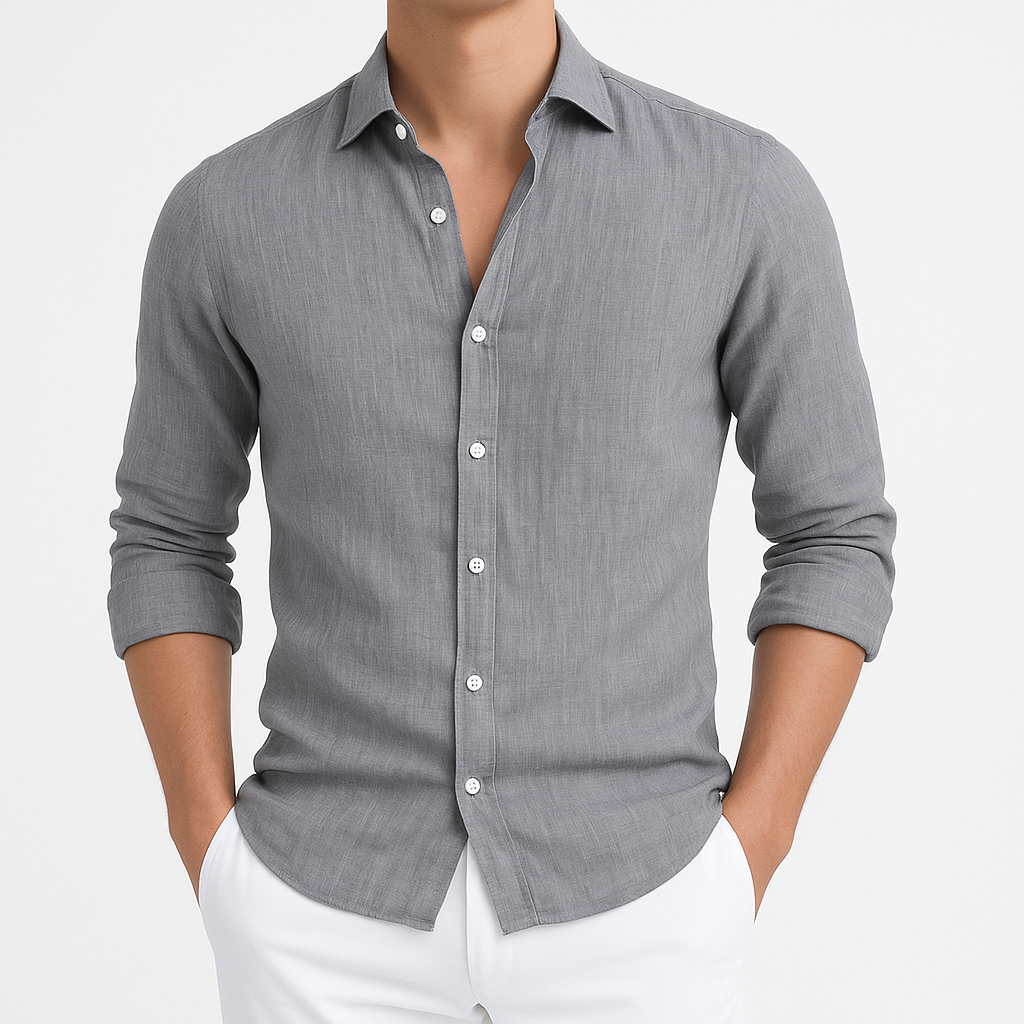 Emerson | Long Sleeve Shirt with Cutaway Collar and Rolled Cuffs