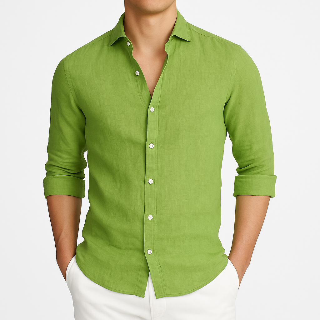 Emerson | Long Sleeve Shirt with Cutaway Collar and Rolled Cuffs