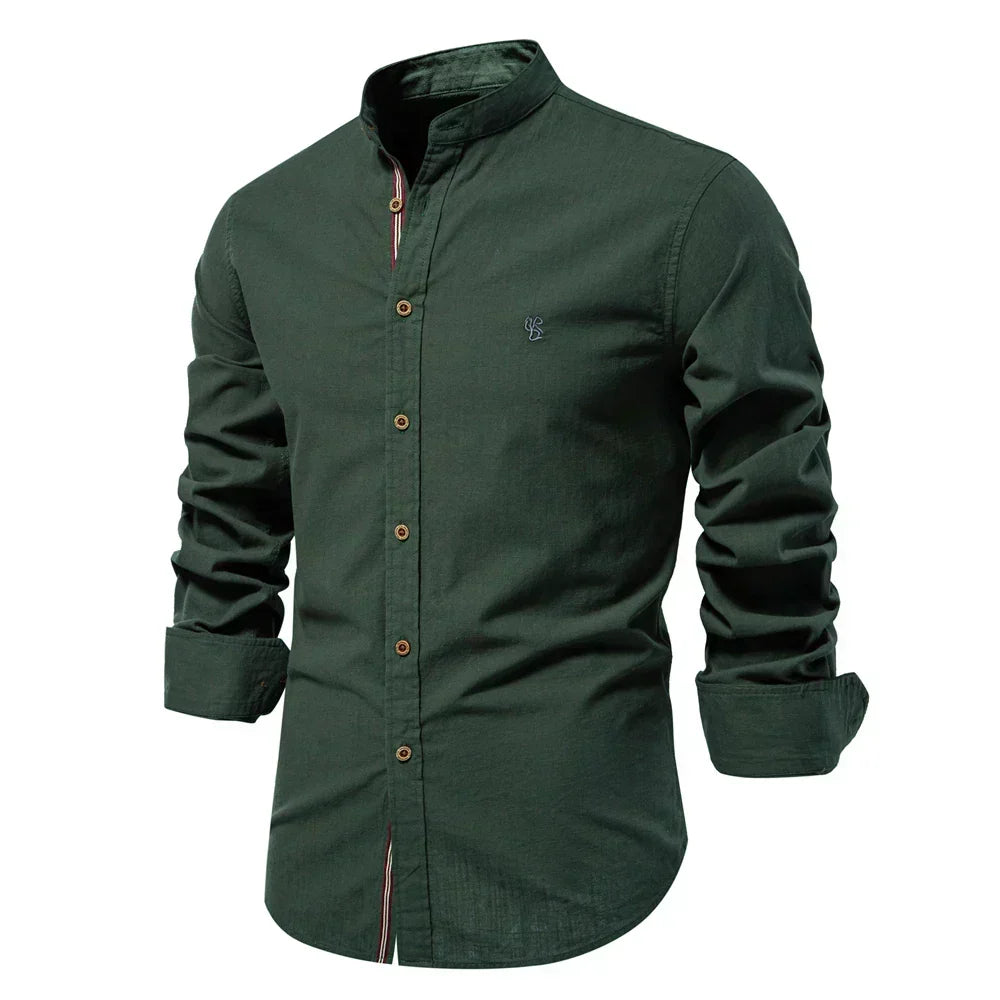 Clement | Long Sleeve Shirt with Contrast Striped Placket