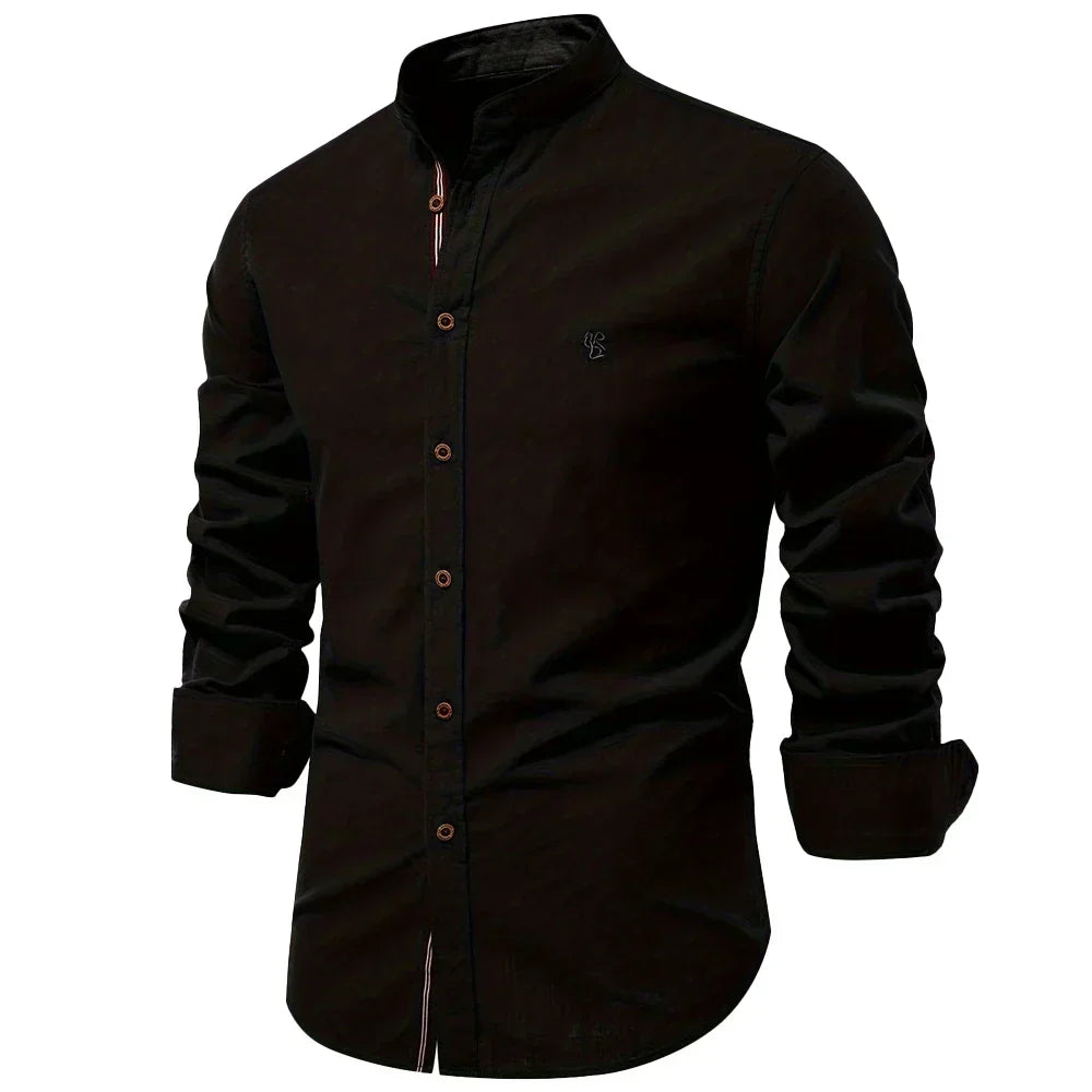 Clement | Long Sleeve Shirt with Contrast Striped Placket
