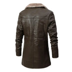 Lorèn - Elegant Wool Coat with Faux Fur Mandarin Collar