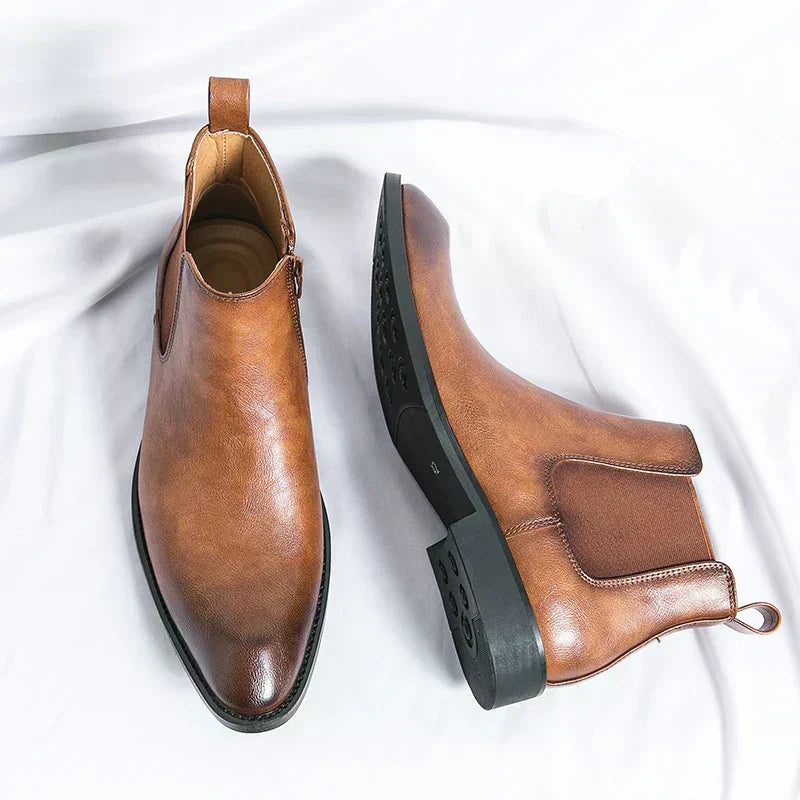 Daniel™ | Leather Chelsea boots with zipper