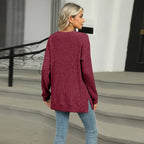 Aline - Elegant women's sweater with decorative buttons