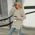 Aline - Elegant women's sweater with decorative buttons