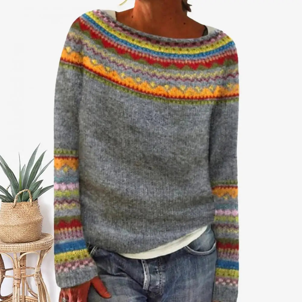 Nathalie - Chic Striped Sweater for Fall-Winter