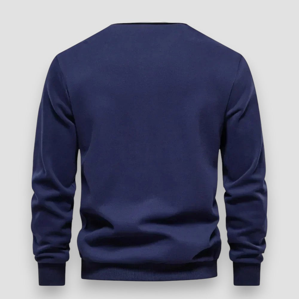 Lachlan | Long Sleeve Polo Shirt with Contrast Collar