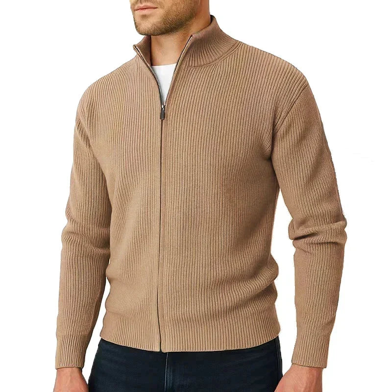 Aldric | Zip Cardigan with Stand Collar