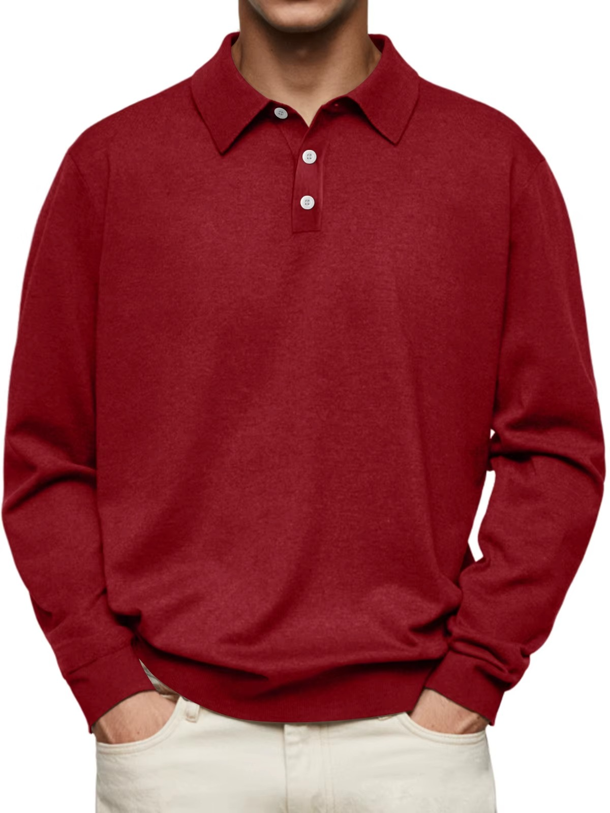 Orion | Long Sleeve Polo Shirt with Button Placket