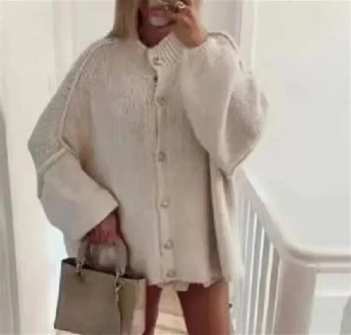 Lili - Loose Sweater with Metallic Buttons