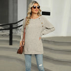 Aline - Elegant women's sweater with decorative buttons
