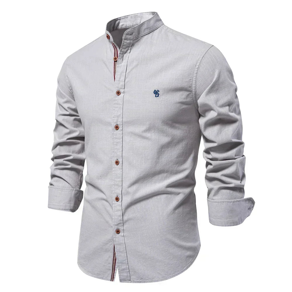 Clement | Long Sleeve Shirt with Contrast Striped Placket