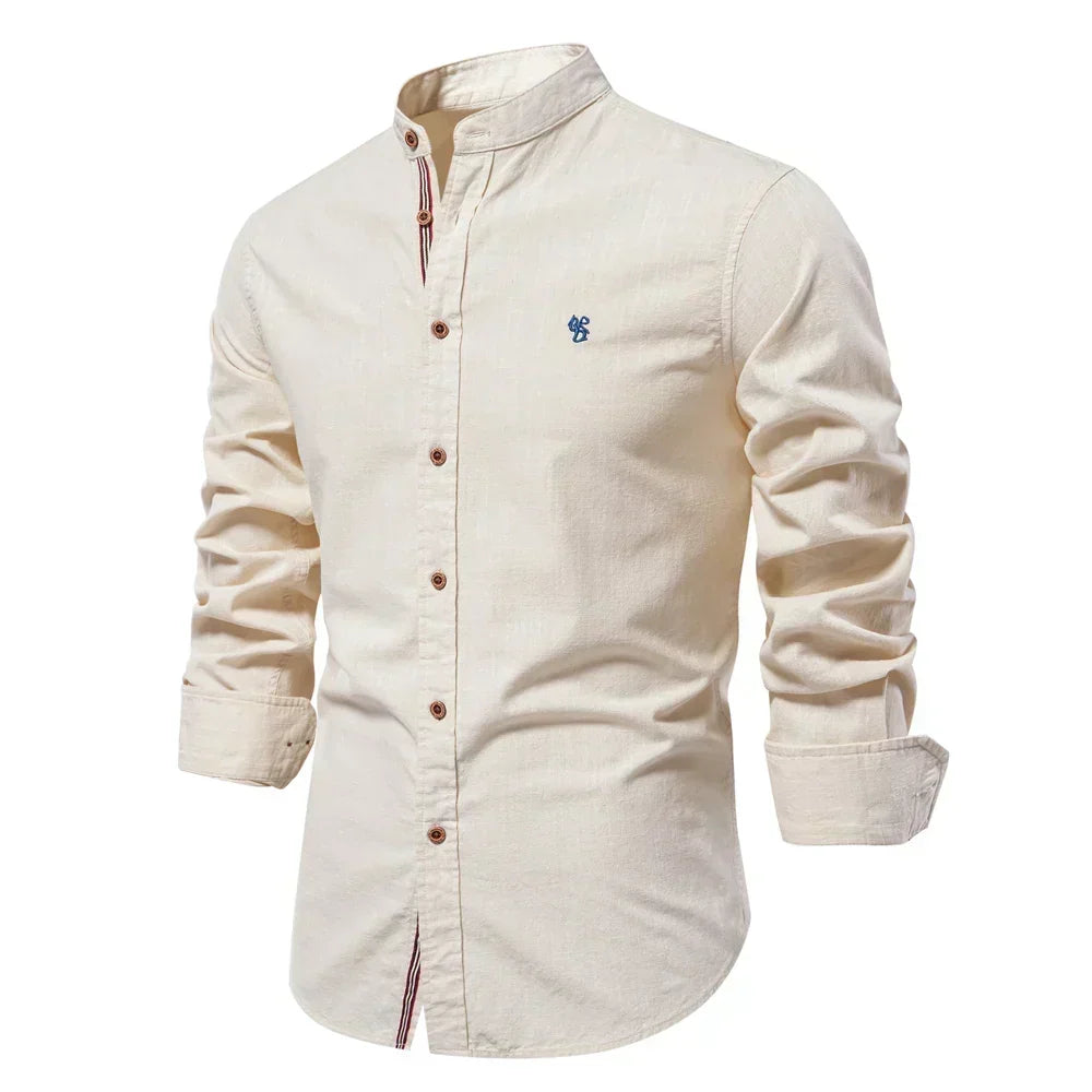 Clement | Long Sleeve Shirt with Contrast Striped Placket