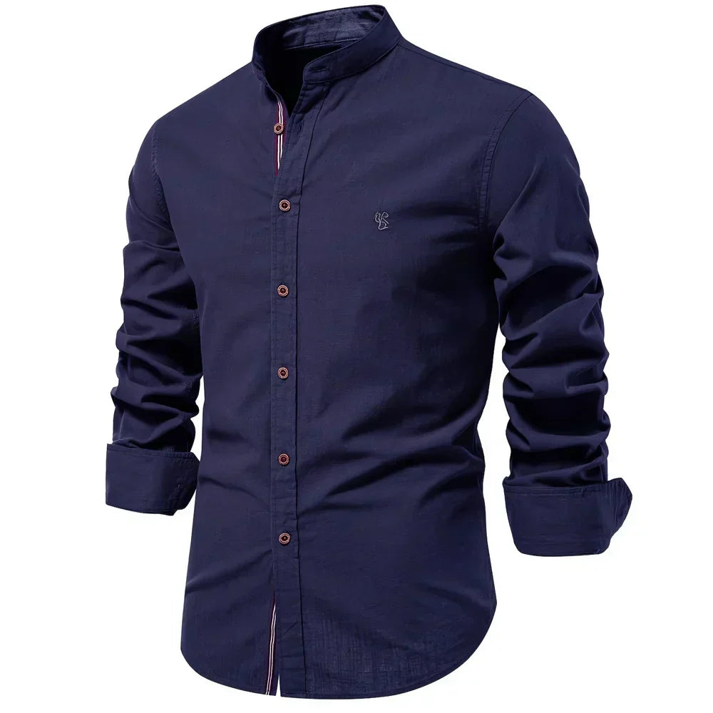 Clement | Long Sleeve Shirt with Contrast Striped Placket