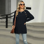 Aline - Elegant women's sweater with decorative buttons