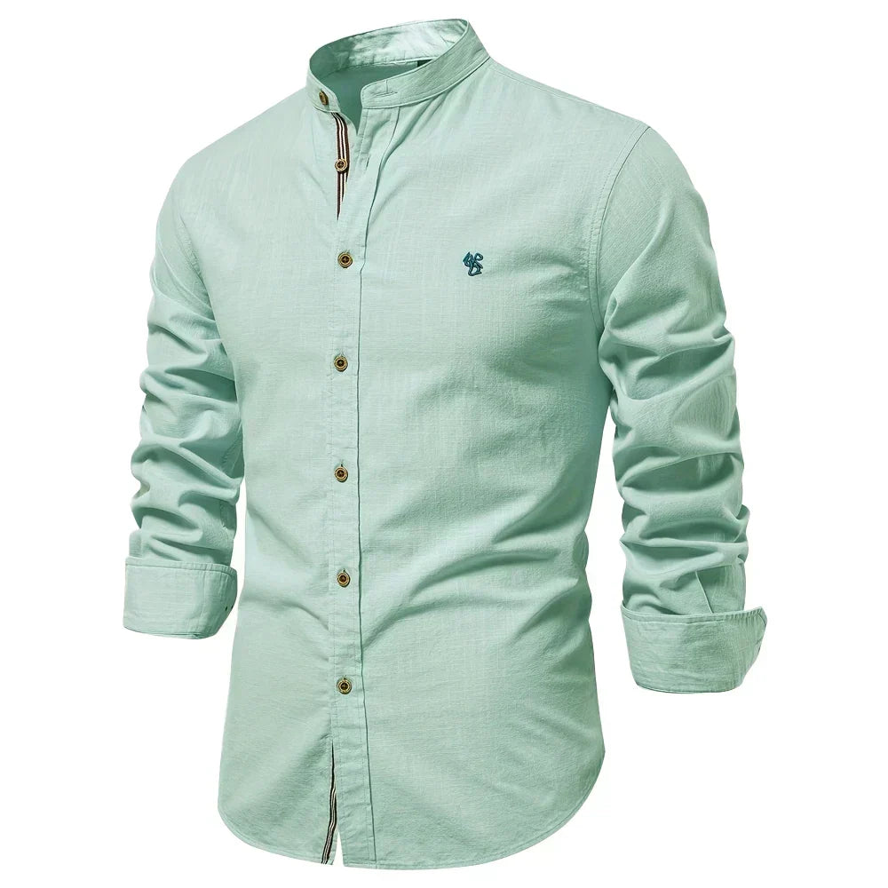 Clement | Long Sleeve Shirt with Contrast Striped Placket