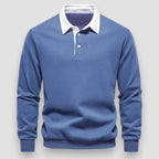 Lachlan | Long Sleeve Polo Shirt with Contrast Collar