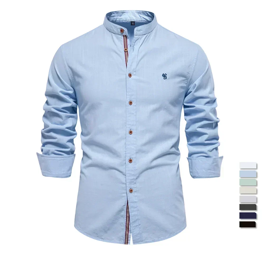 Clement | Long Sleeve Shirt with Contrast Striped Placket