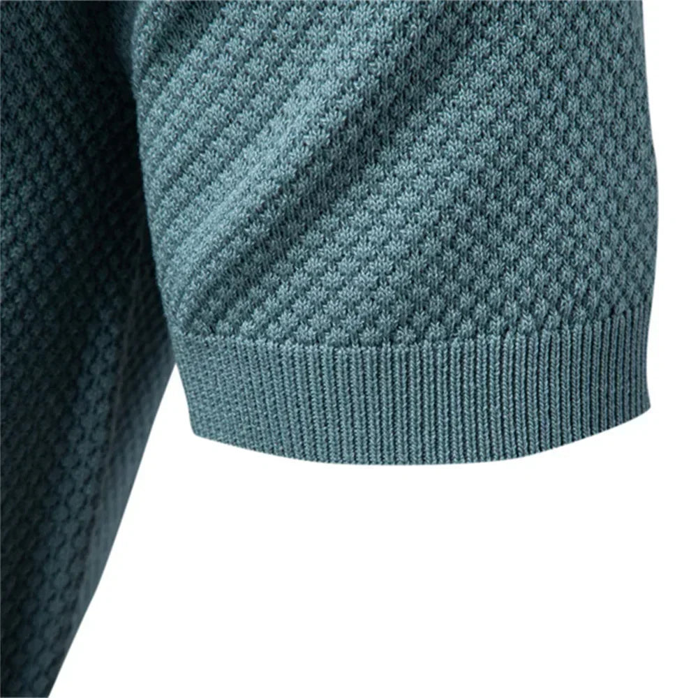 Harlan | Knit Polo Shirt with Open V Placket