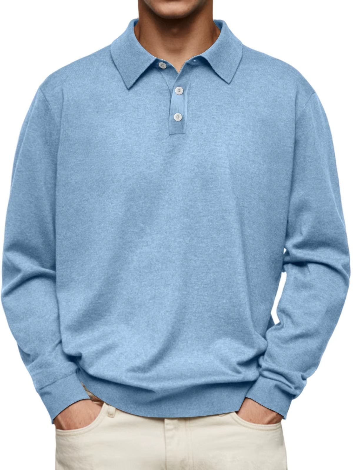 Orion | Long Sleeve Polo Shirt with Button Placket